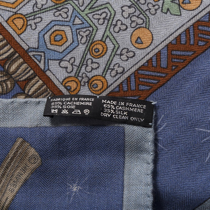 Hermes Cashmere Silk Sur Un Tapis Volant Shawl 140 2 of 6