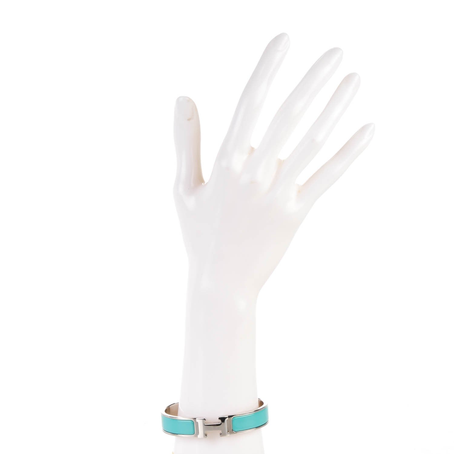 Hermes Enamel Narrow Clic Clac H Bracelet GM Bleu Atoll 2 of 5