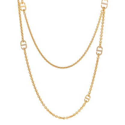 Christian Dior CD Double Necklace Gold 1 of 7
