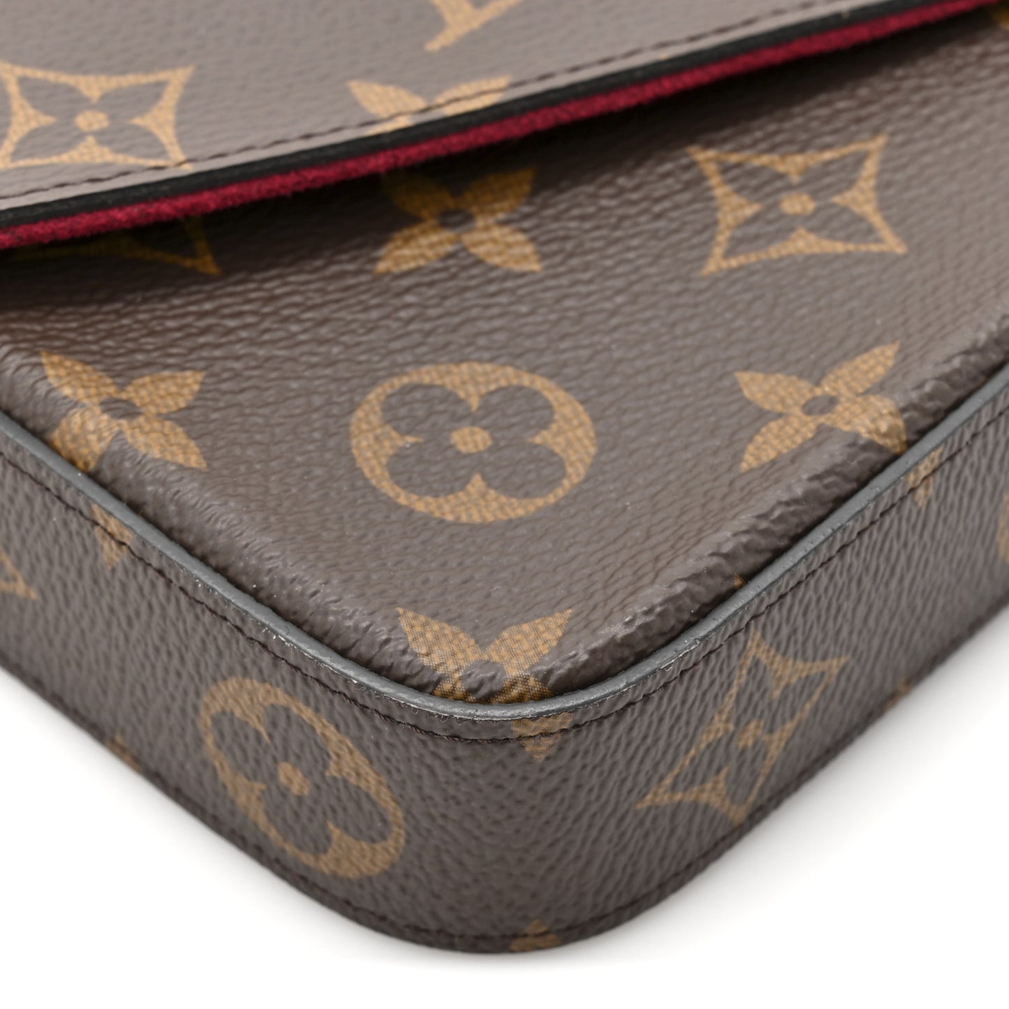 Monogram Pochette Felicie Chain Wallet Fuchsia