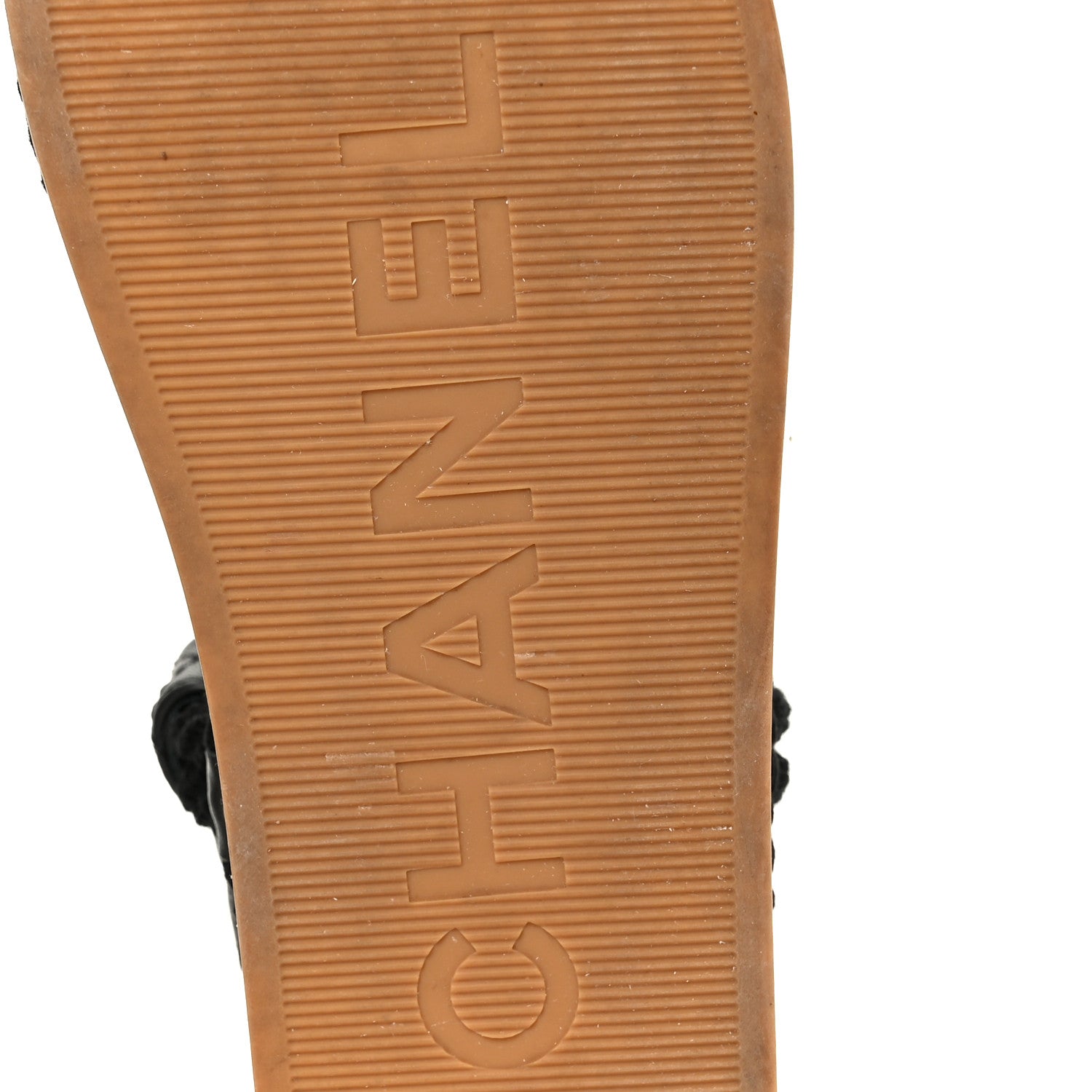 Chanel Cord Lambskin Quilted Logo Sandals 37 Black 8 of 11