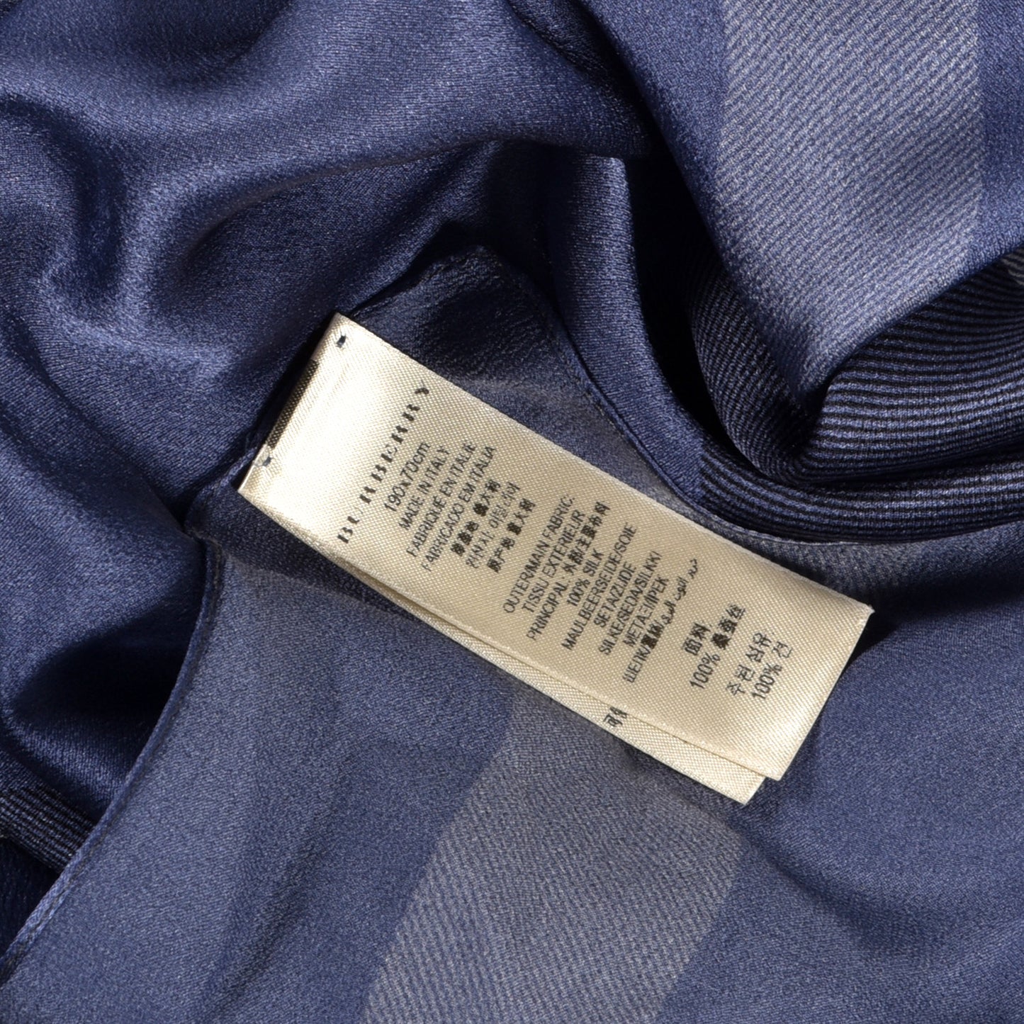 Silk Mega Check Scarf Blue