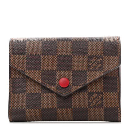 Louis Vuitton Damier Ebene Victorine Wallet Red 1 of 7