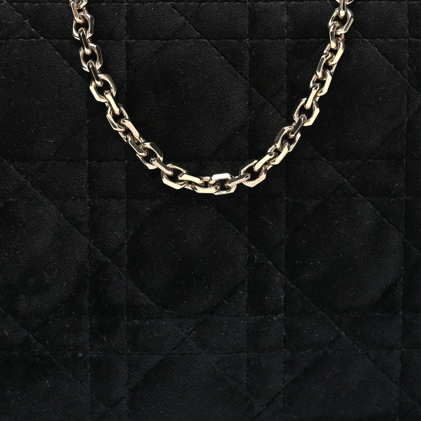Velvet Cannage Lady Dior Convertible Clutch Black