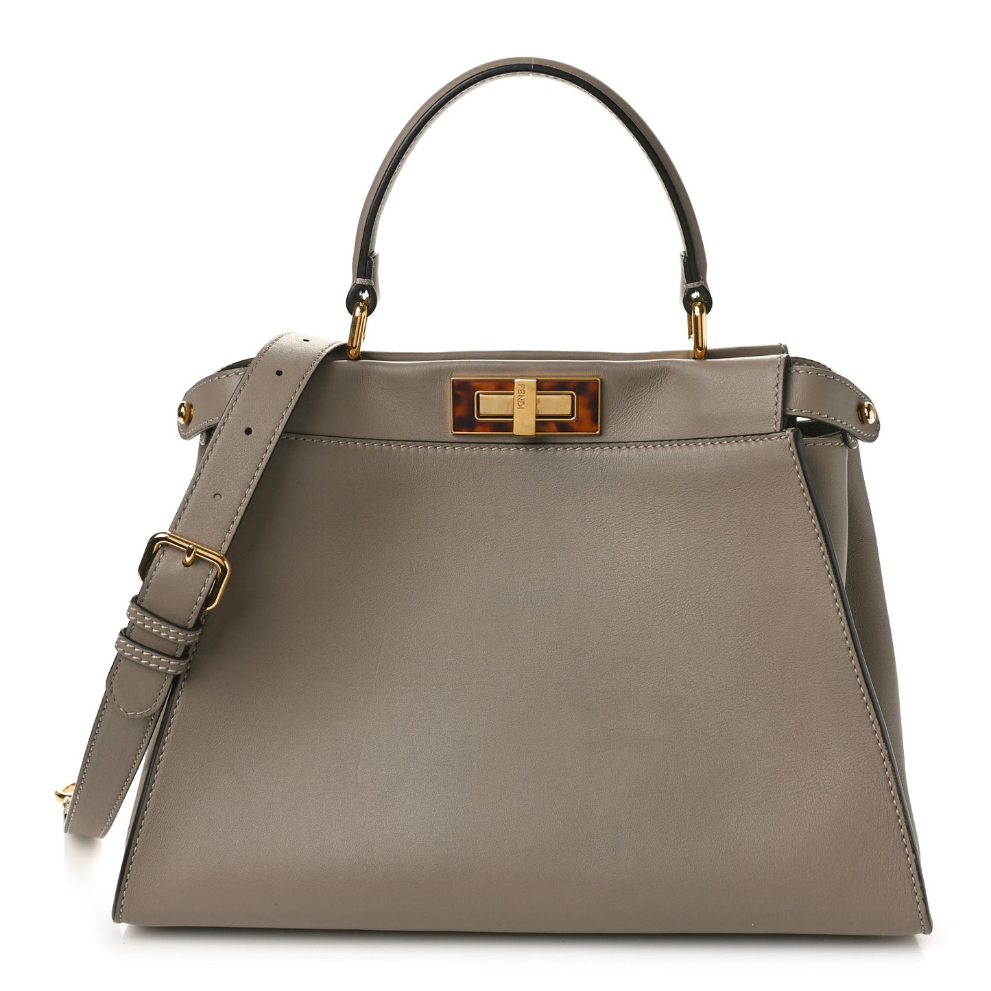 Vitello Seta Plexiglass Tortoise Medium Peekaboo Iconic Satchel Tortora