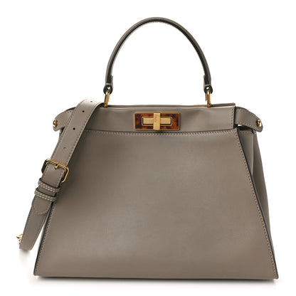 Fendi Vitello Seta Plexiglass Tortoise Medium Peekaboo Iconic Satchel Tortora 1 of 9