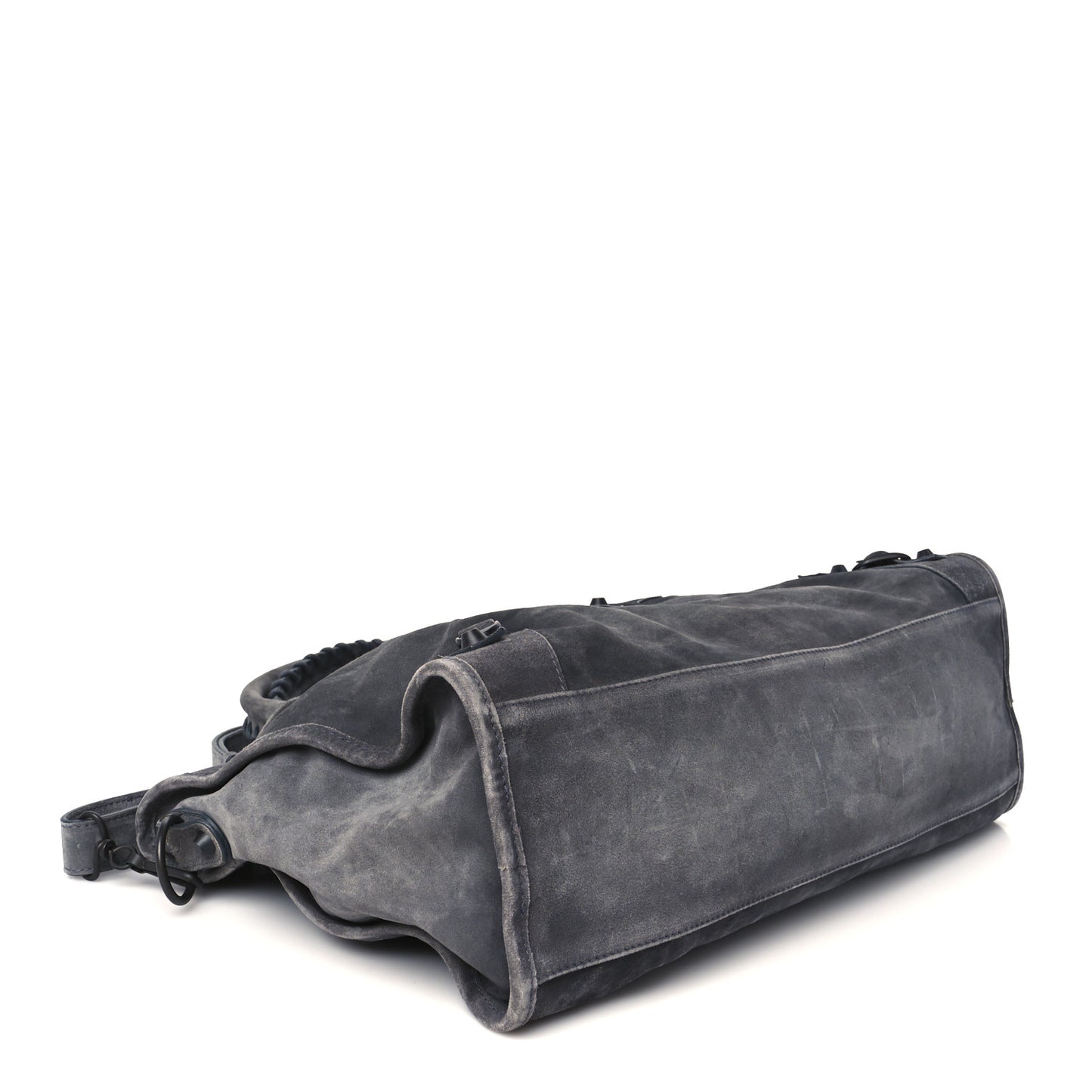 Waxed Suede Calfskin Classic Hardware Medium Le City Storm Grey
