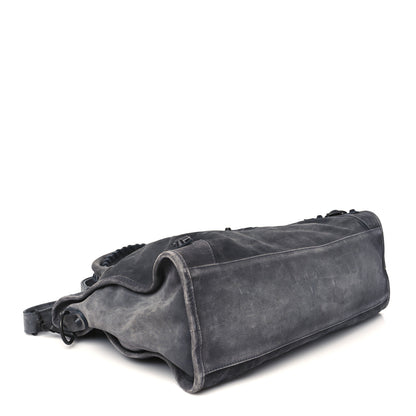 Balenciaga Waxed Suede Calfskin Classic Hardware Medium Le City Storm Grey 4 of 10