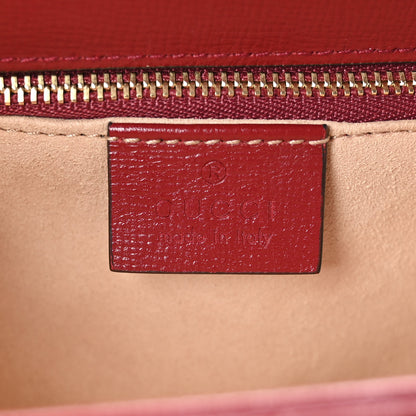 Gucci GG Supreme Monogram Azalea Calfskin Horsebit 1955 Shoulder Bag Beige Ebony New Cherry Red 6 of 10