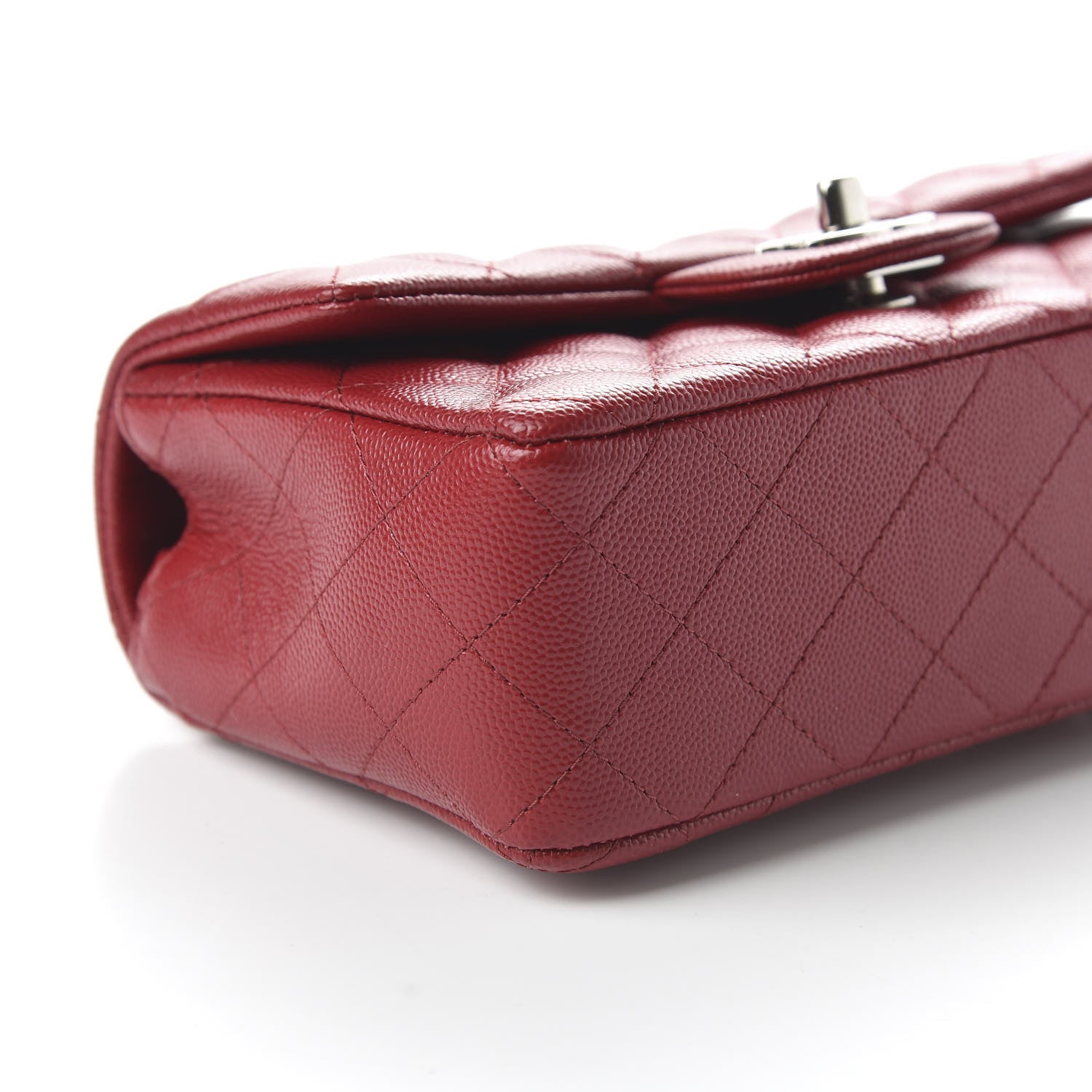 Chanel Caviar Quilted Mini Rectangular Flap Dark Red 6 of 11