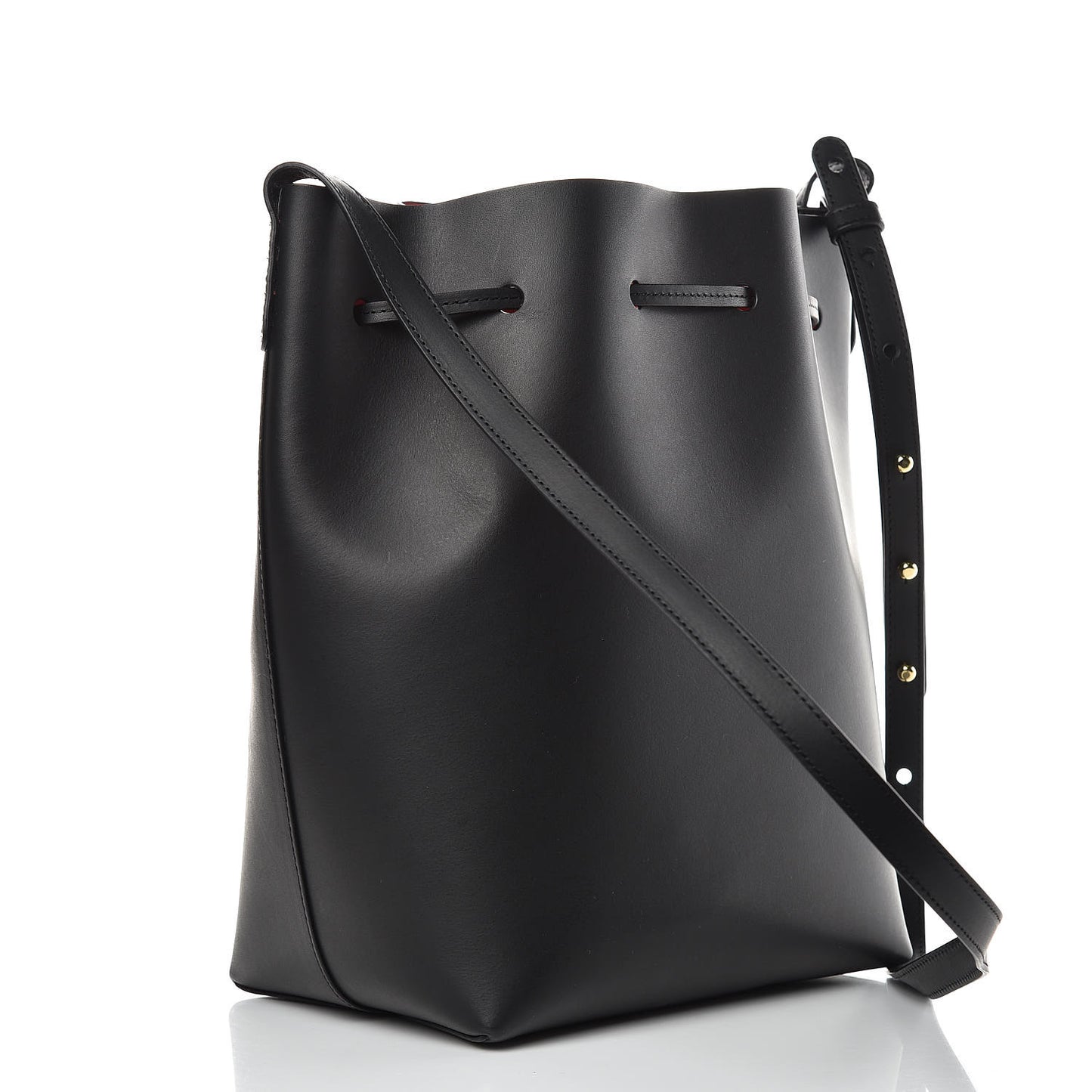 Vegetable Tanned Calfskin Bucket Bag Black Flamma
