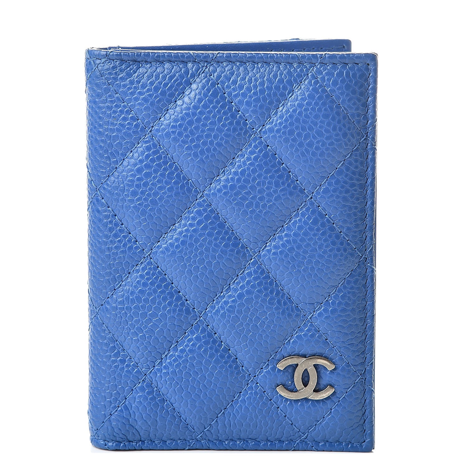 Chanel Caviar Quilted Card Holder Wallet Blue 1 of 8