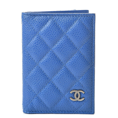 Chanel Caviar Quilted Card Holder Wallet Blue 1 of 8