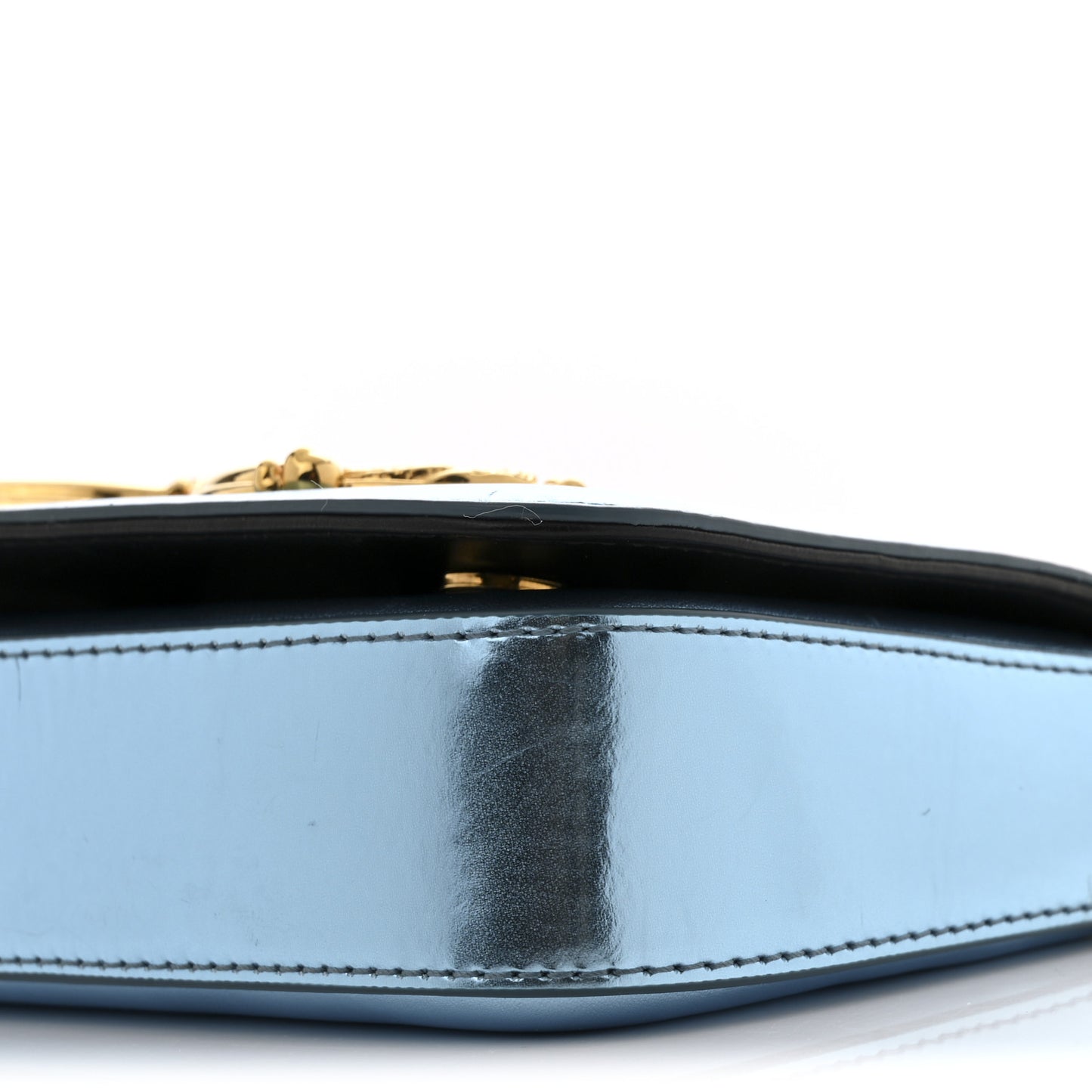 Metallic Nappa Mini DG Girls Shoulder Bag Blue