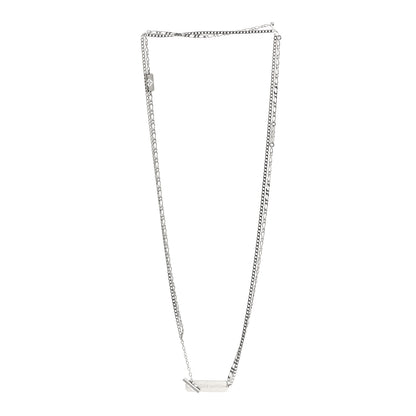 Louis Vuitton Metal Monogram Necklace Silver 3 of 5