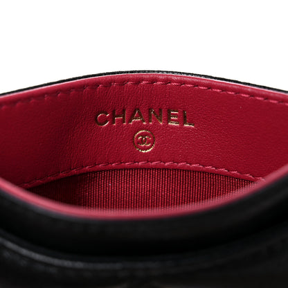 Chanel Shiny Goatskin Quilted Chanel 19 Card Holder Black 6 of 9