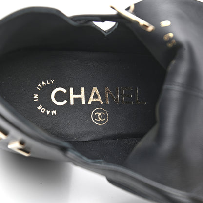 Chanel Lambskin Velvet Cap Toe Short Ankle Boots 35 Black 8 of 9