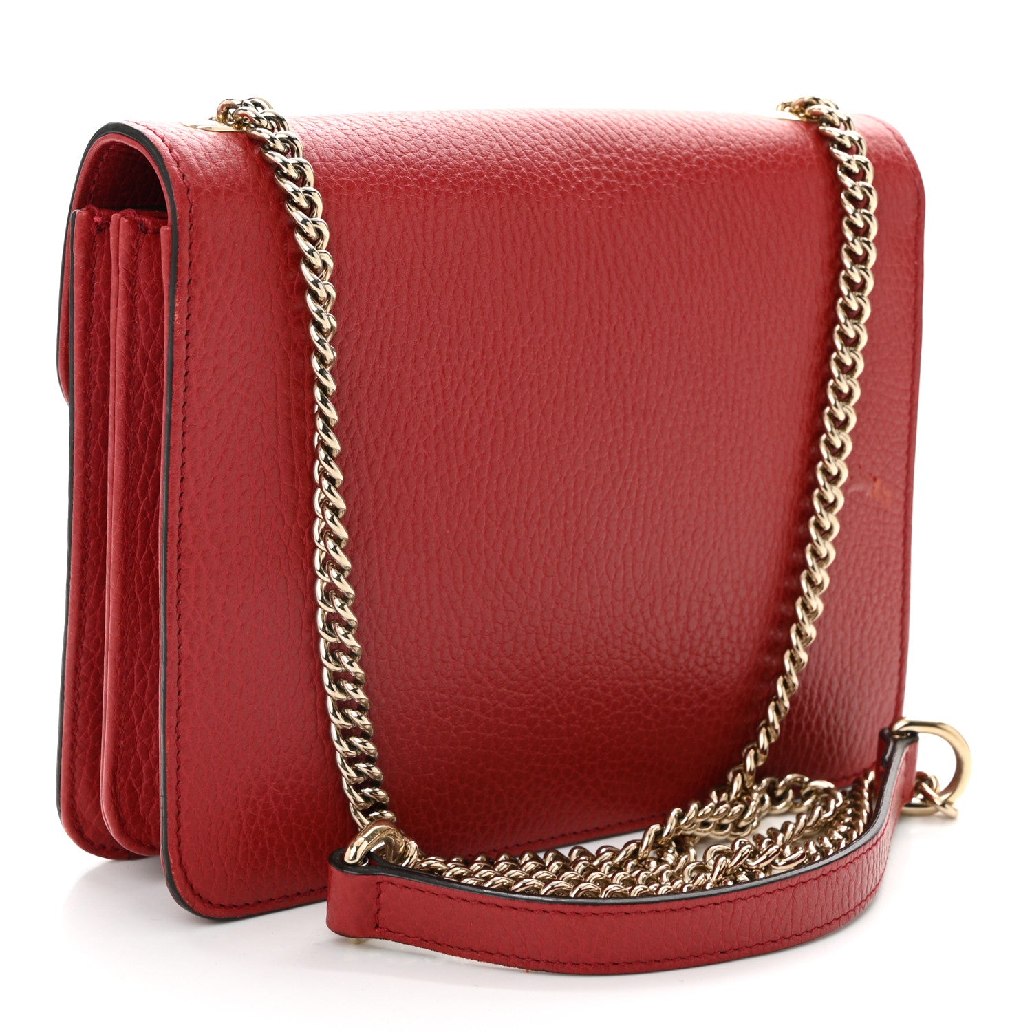 Gucci Dollar Calfskin Small Interlocking G Shoulder Bag Red 3 of 16