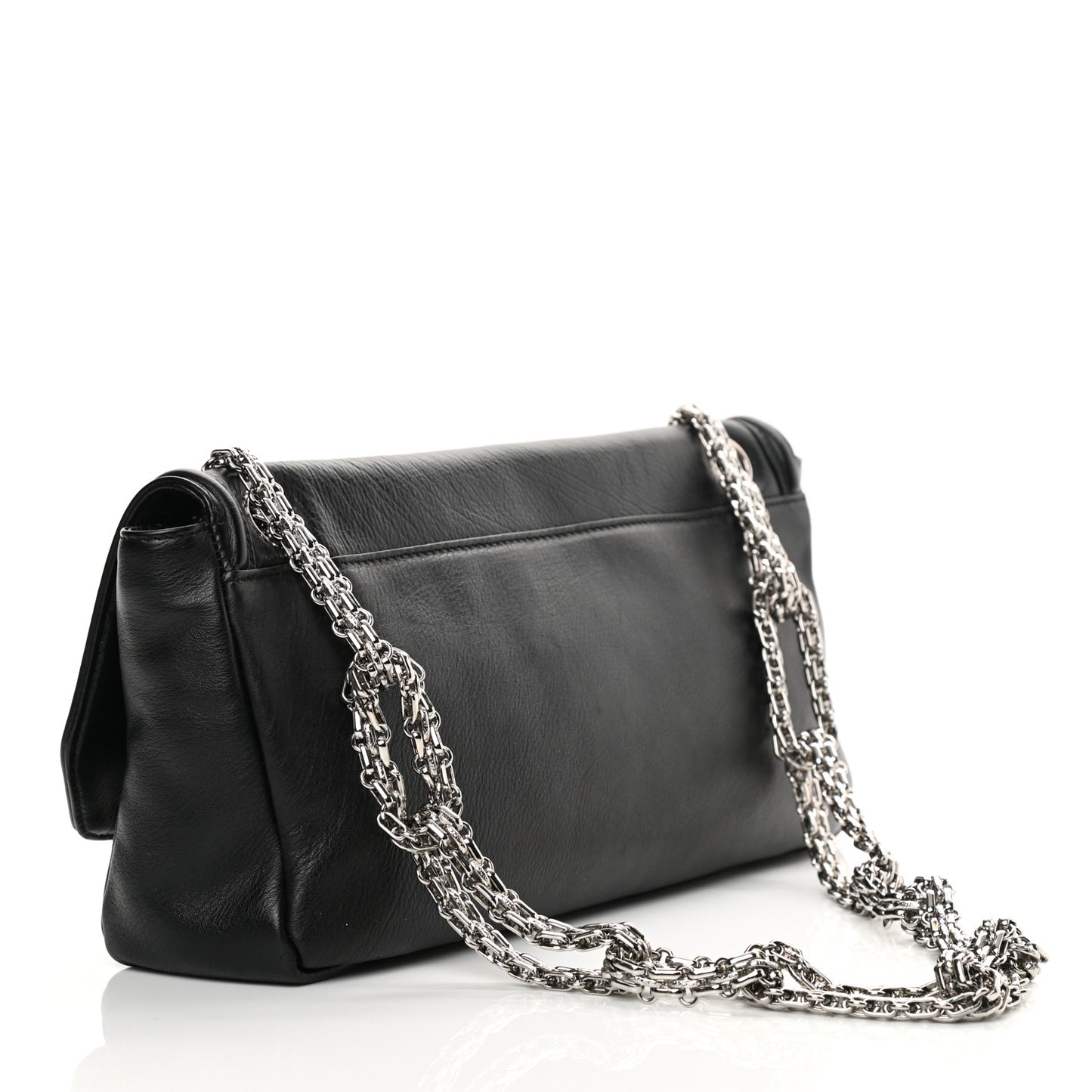 Grained Calfskin Mademoiselle Lock Bijoux Chain Flap Black