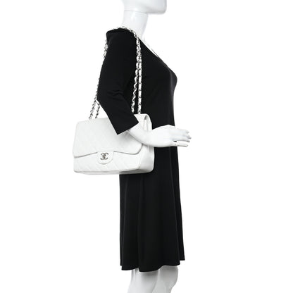 Chanel Caviar Quilted Jumbo Single Flap White 2 of 19
