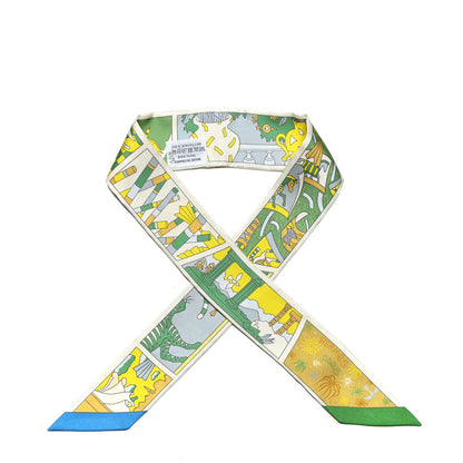 Hermes Silk Factory Suite Twilly Vert Jaune Vif Creme 1 of 4