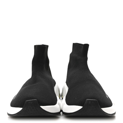 Balenciaga Neoprene Knit Womens Speed Clear Sole Sneakers 37 Black White 3 of 8