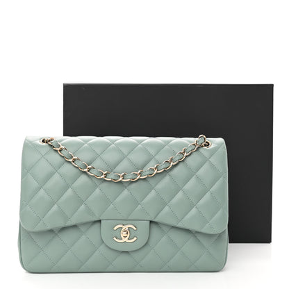 Chanel Caviar Quilted Jumbo Double Flap Light Blue 11 of 11