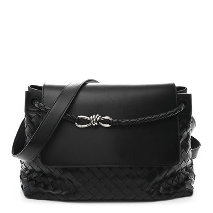 Bottega Veneta Calfskin Intrecciato Medium Andiamo Messenger Bag Black 1 of 12