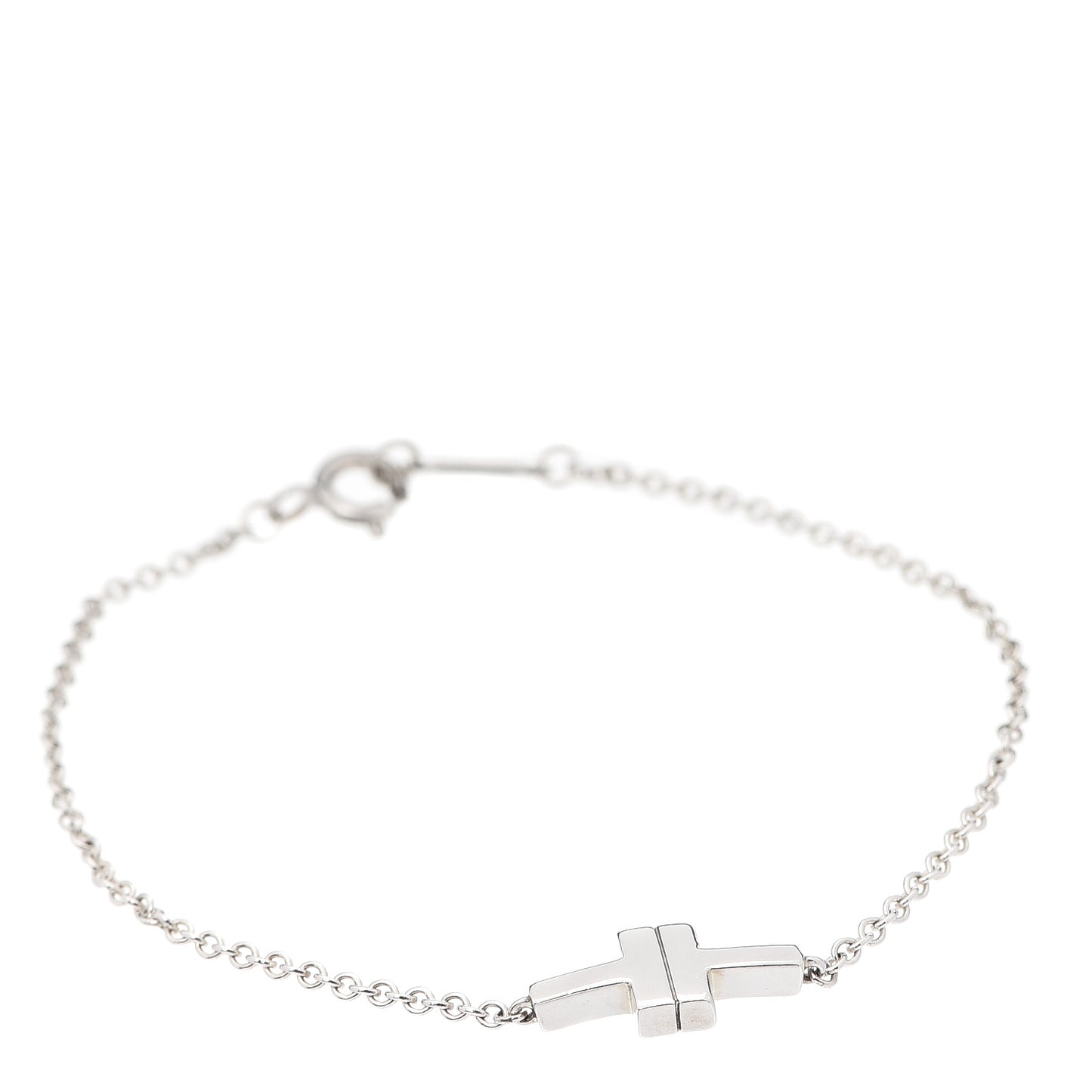 Sterling Silver T Two Single Chain Bracelet