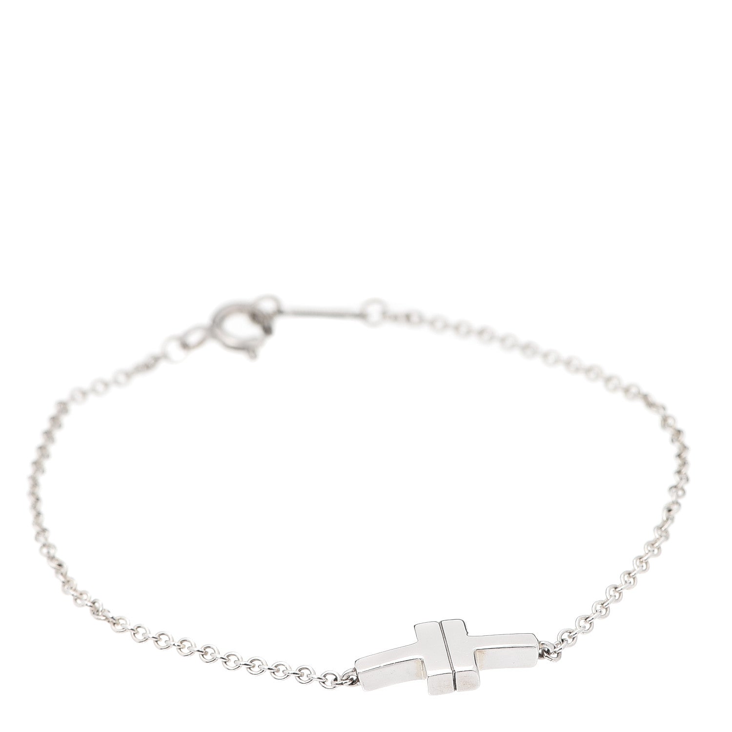 Tiffany Sterling Silver T Two Single Chain Bracelet 1 of 6