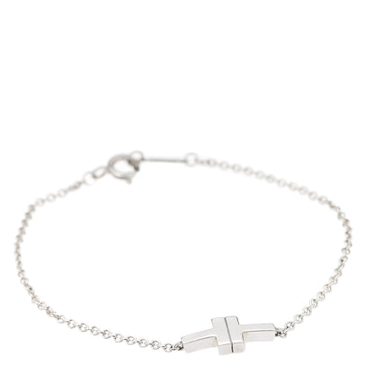 Tiffany Sterling Silver T Two Single Chain Bracelet 1 of 6