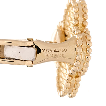 Van Cleef & Arpels 18K Yellow Gold Vintage Alhambra Earrings 4 of 6