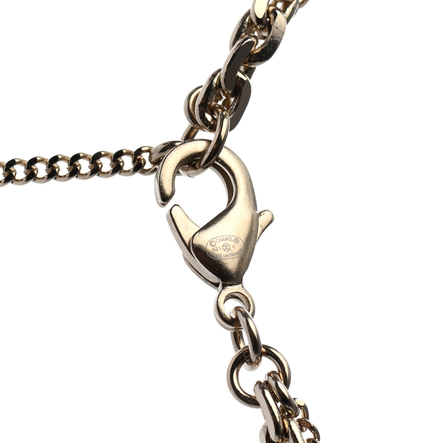 Crystal CC Multi Strand Chain Necklace Gold