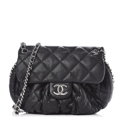 Chanel Washed Lambskin Quilted Medium Chain Around Messenger Black 1 of 10