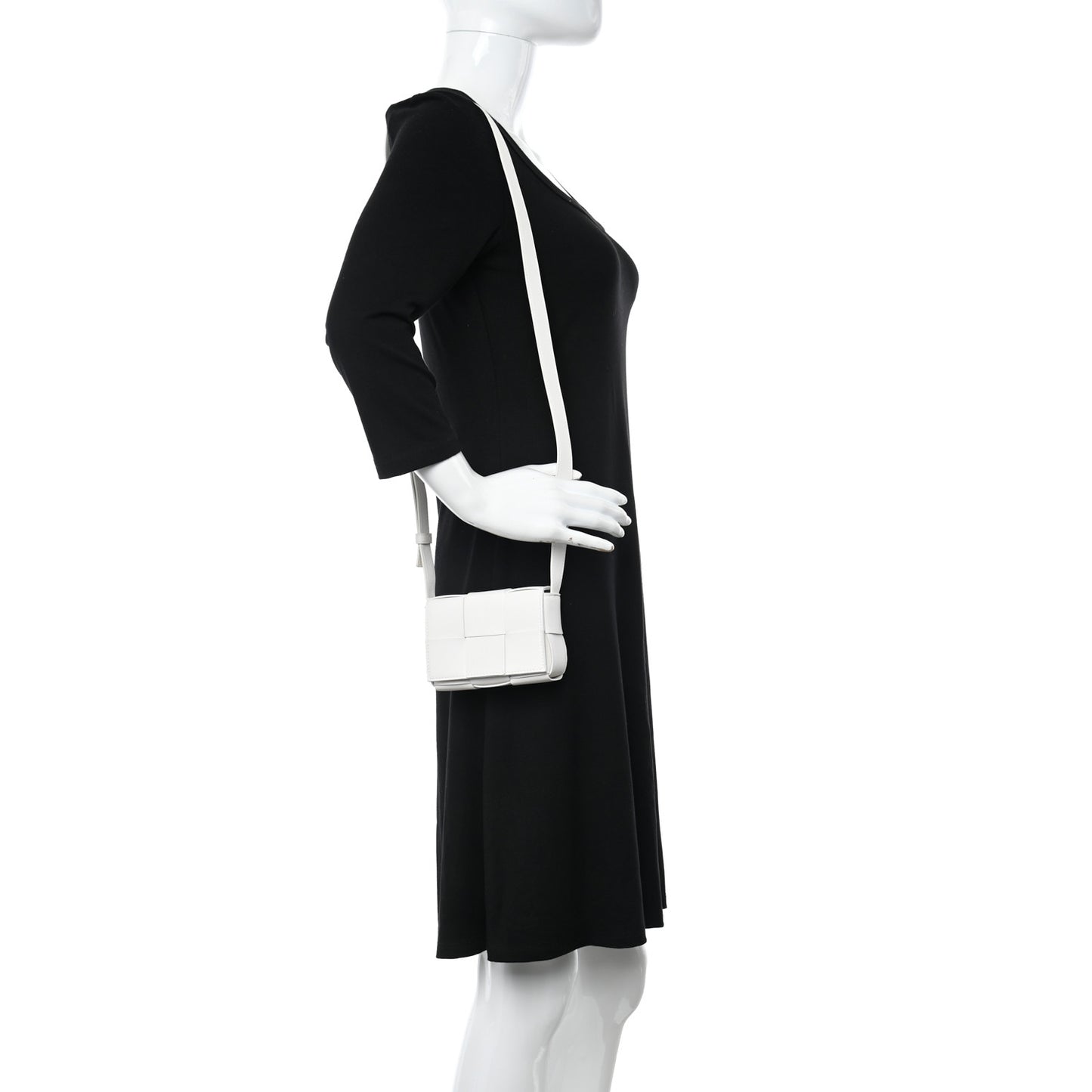 Lambskin Maxi Intrecciato Extra Mini Cassette Crossbody Bag White