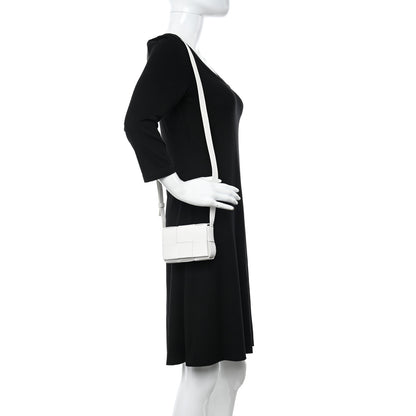 Bottega Veneta Lambskin Maxi Intrecciato Extra Mini Cassette Crossbody Bag White 2 of 12