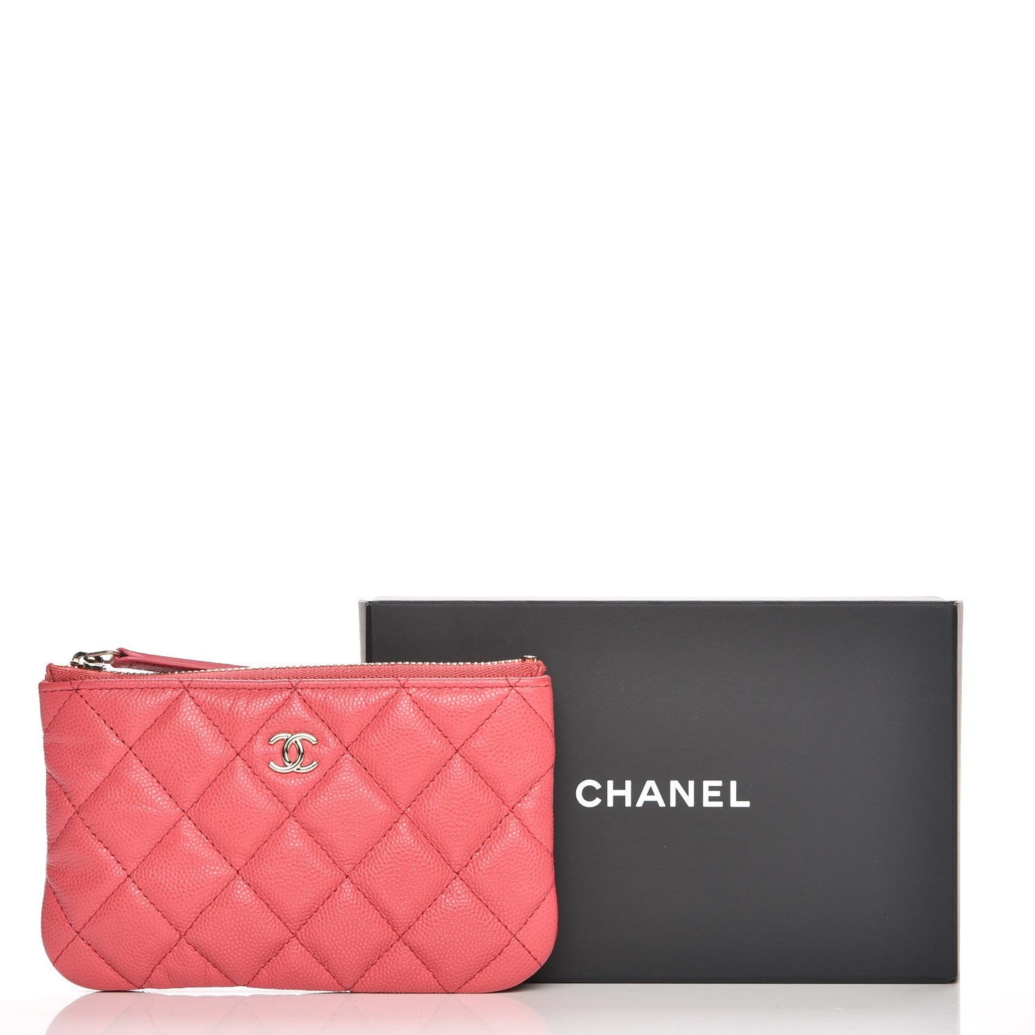 Chanel Caviar Quilted Small Cosmetic Case Dark Pink 8 of 8