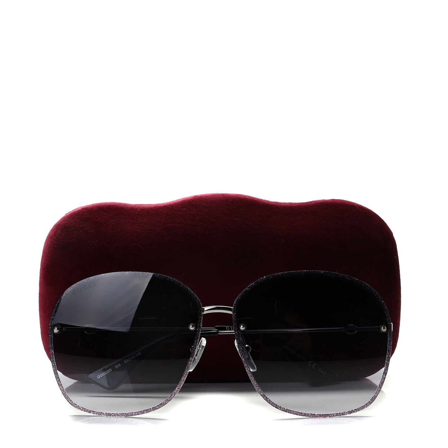 Metal Square Frame Sunglasses GG0228S Grey