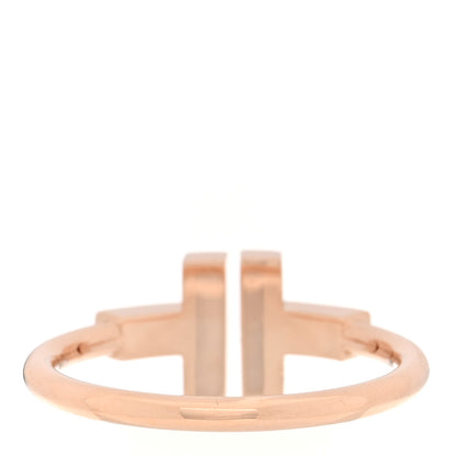 Tiffany 18K Rose Gold Mother of Pearl T Wire Ring 58 8.25 3 of 5