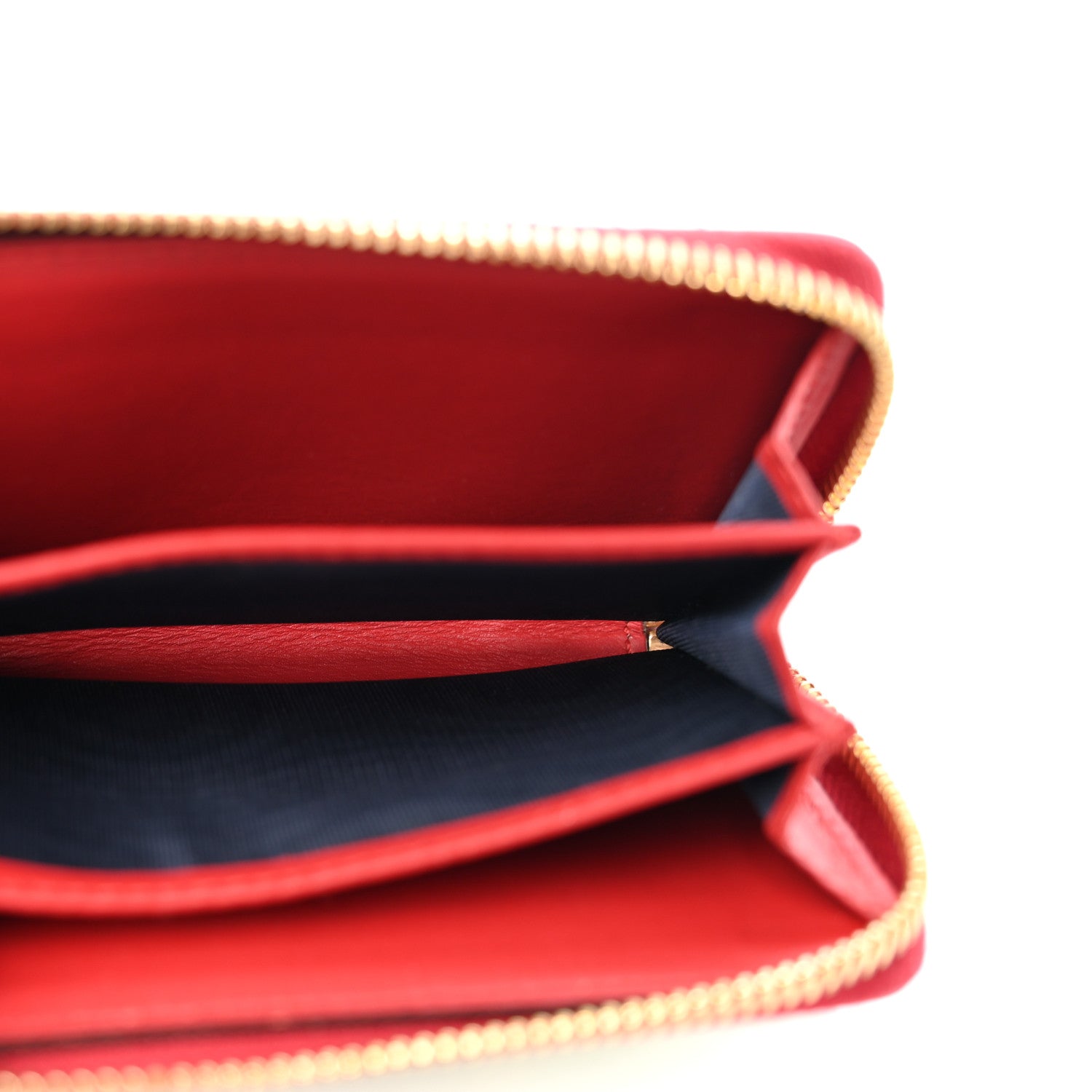Gucci GG Supreme Monogram Blooms Zip Around Card Case Wallet Beige Blue Navy Hibiscus Red Beige Blue Navy Hibiscus Red 5 of 9