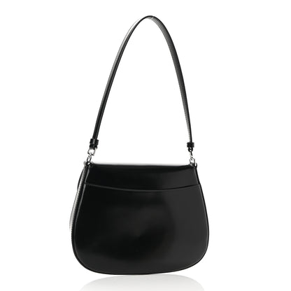 Prada Spazzolato Cleo Flap Shoulder Bag Black 3 of 9