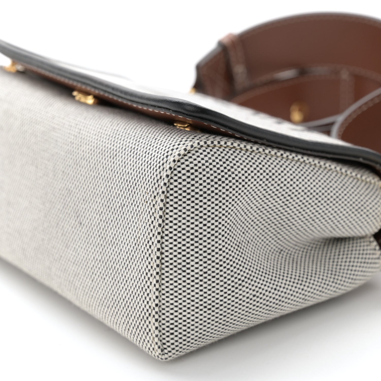 Burberry Cotton Canvas Horseferry Print Small Crossbody Bag Grey Tan 10 of 10