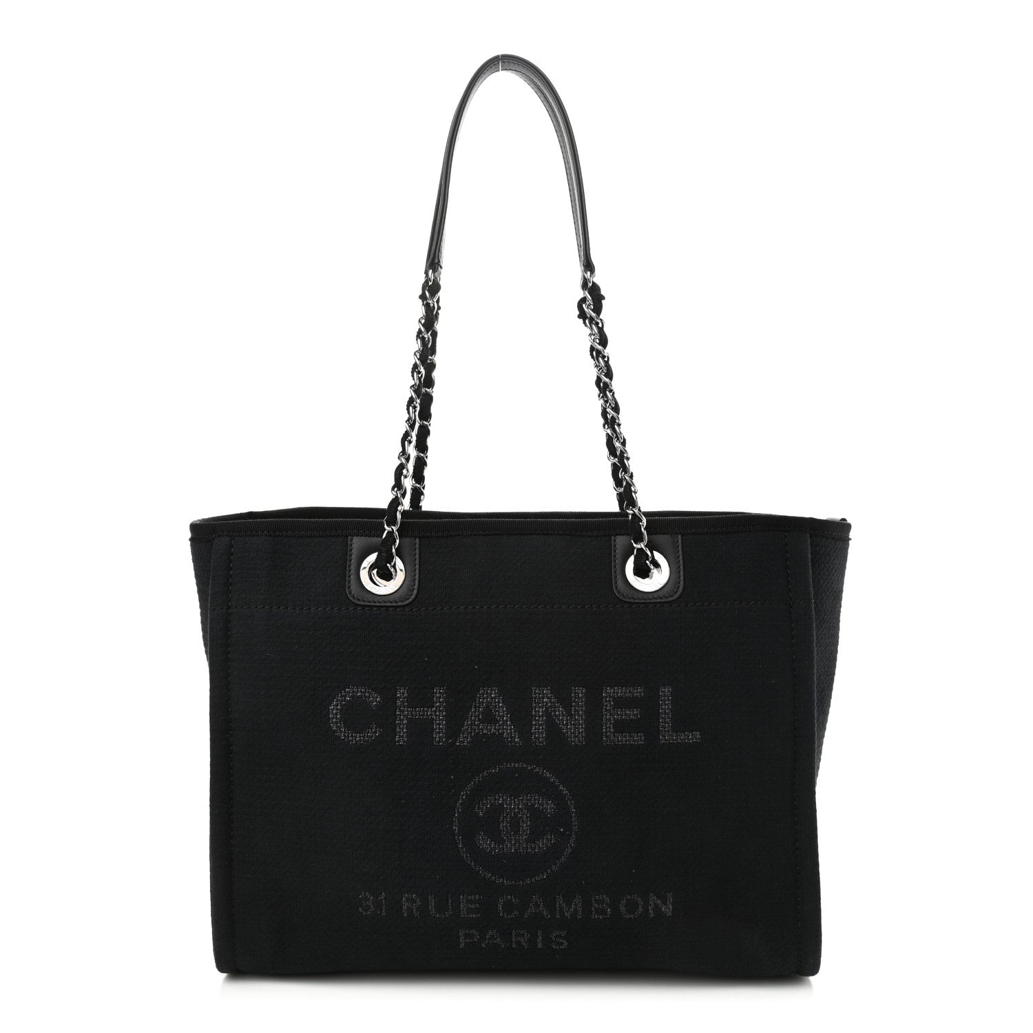 Chanel Mixed Fibers Small Deauville Tote Black 2 of 10