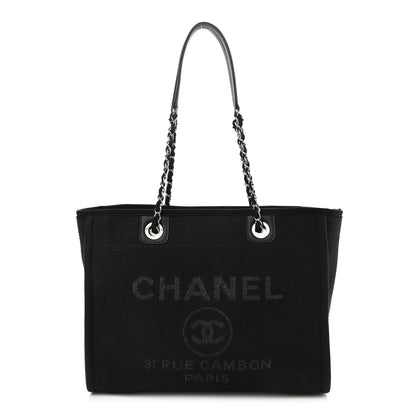Chanel Mixed Fibers Small Deauville Tote Black 2 of 10