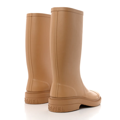 Chanel Caoutchouk CC High Boots 36 Beige 4 of 9