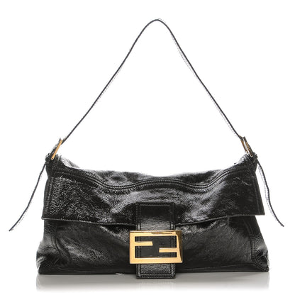 Fendi Vitello Naplak Large Convertible Baguette Black 1 of 16