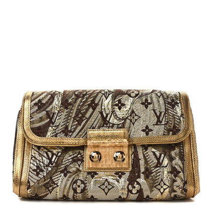 Louis Vuitton Monogram Brocade Thalie Clutch Gold 1 of 6