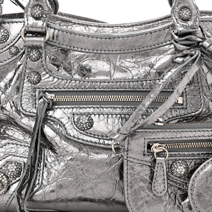 Balenciaga Agneau Arena Crystal Neo Cagole Handbag XS Silver 8 of 10