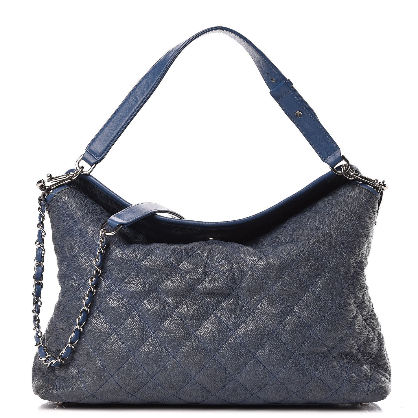 Caviar Quilted French Riviera Hobo Blue