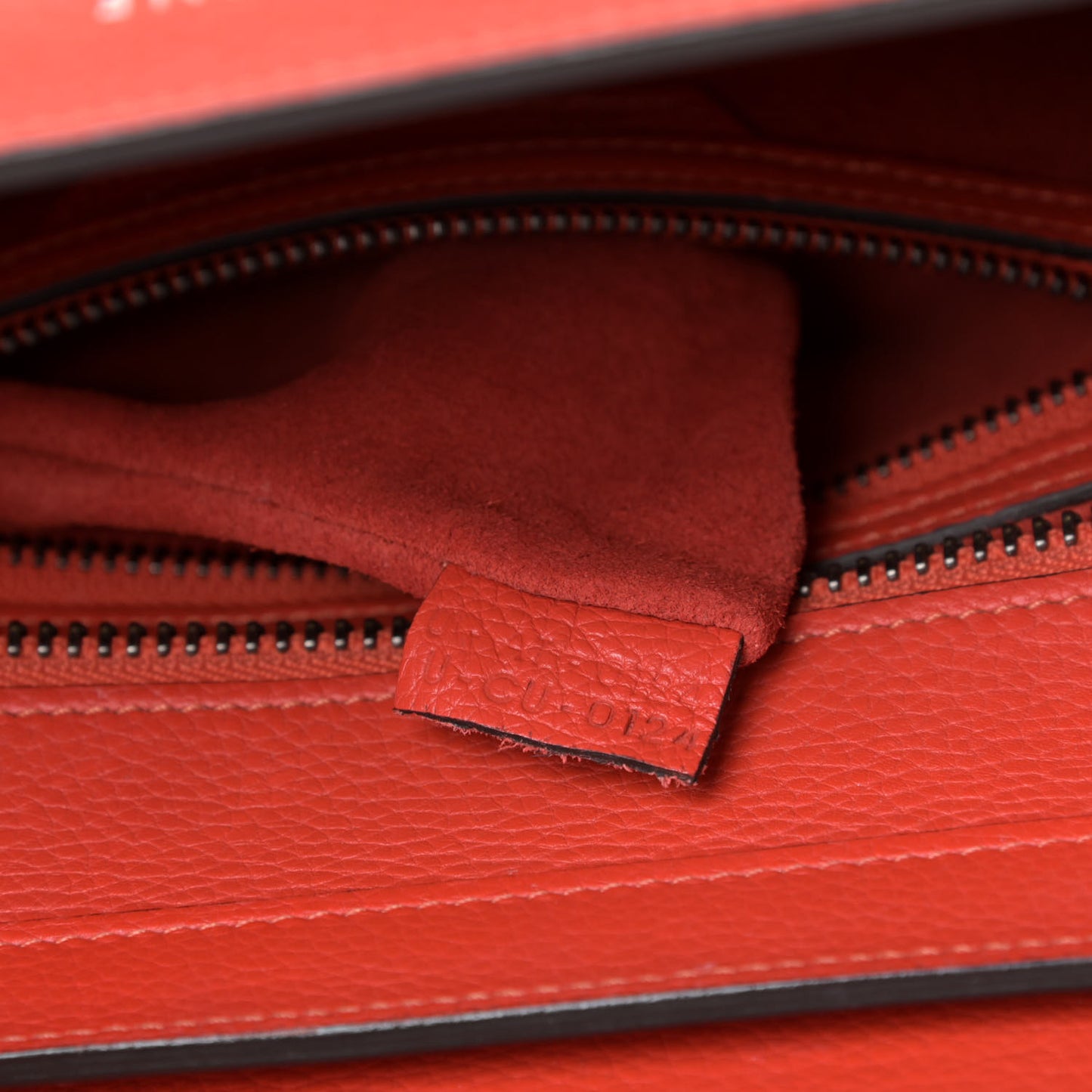 Drummed Calfskin Micro Luggage Vermillion